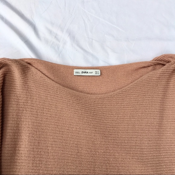 Blush dusty pink Zara slouchy dolman tie sweater - Picture 8 of 14